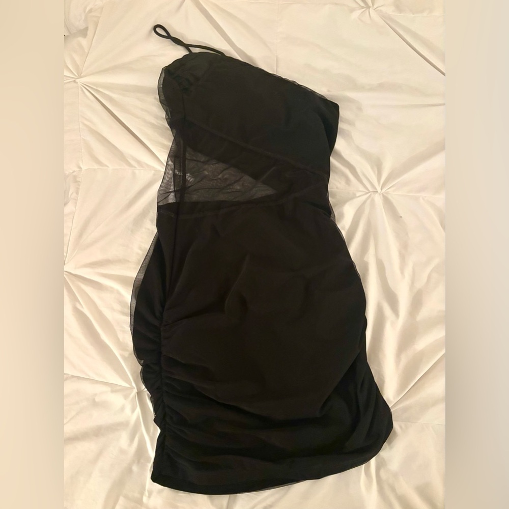 Superdown Jerica Mesh Mini Dress in Black - Picture 3 of 5